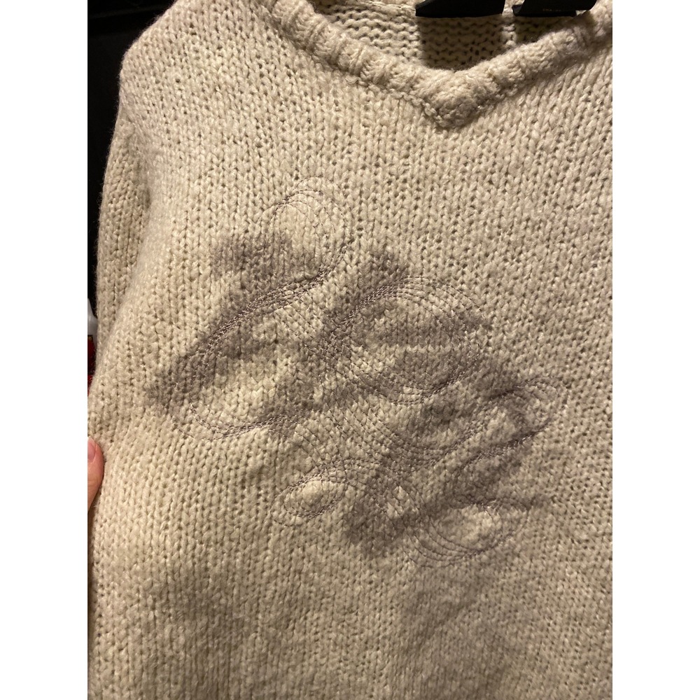 Harley Davidson Chunky Knit Sweater Small Cream Biker Moto Grunge Bratz Indie - Picture 2 of 4